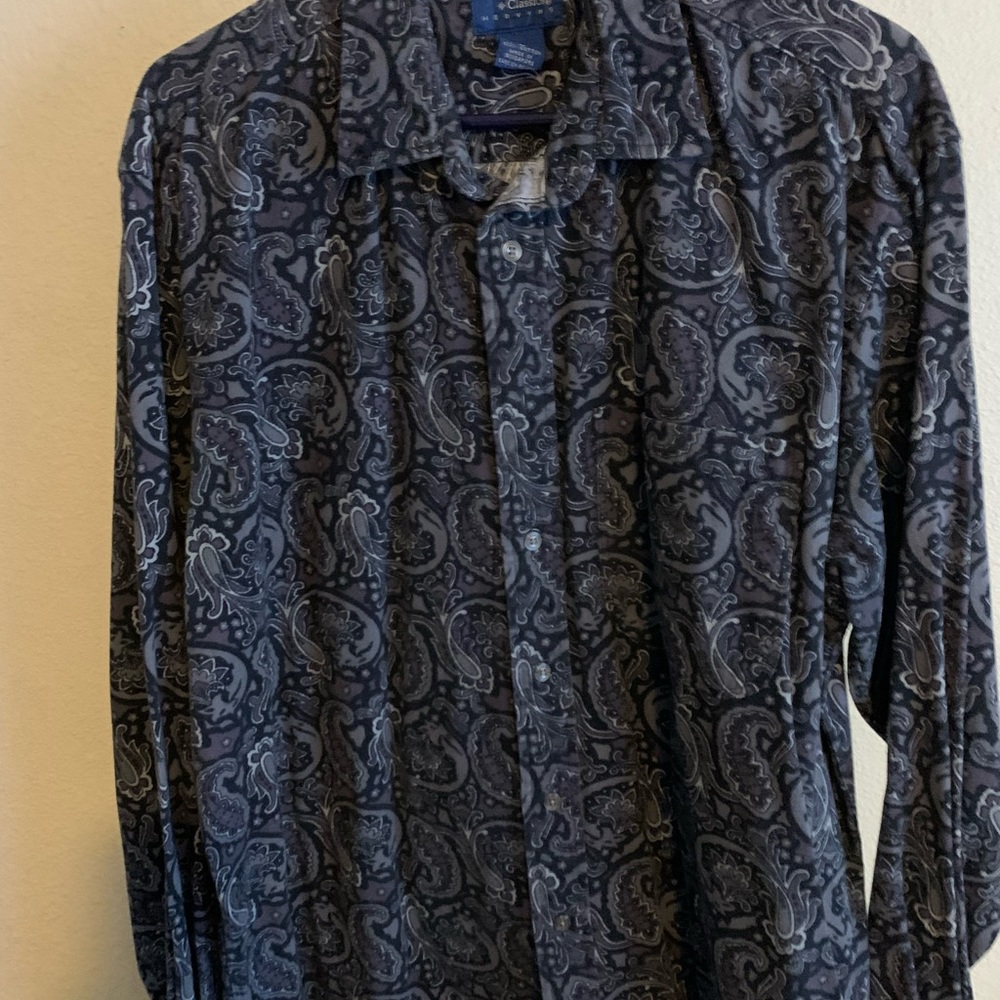 Paisley print flannel long sleeve shirt